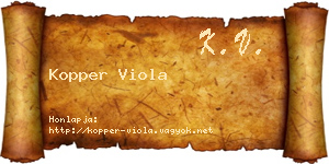 Kopper Viola névjegykártya